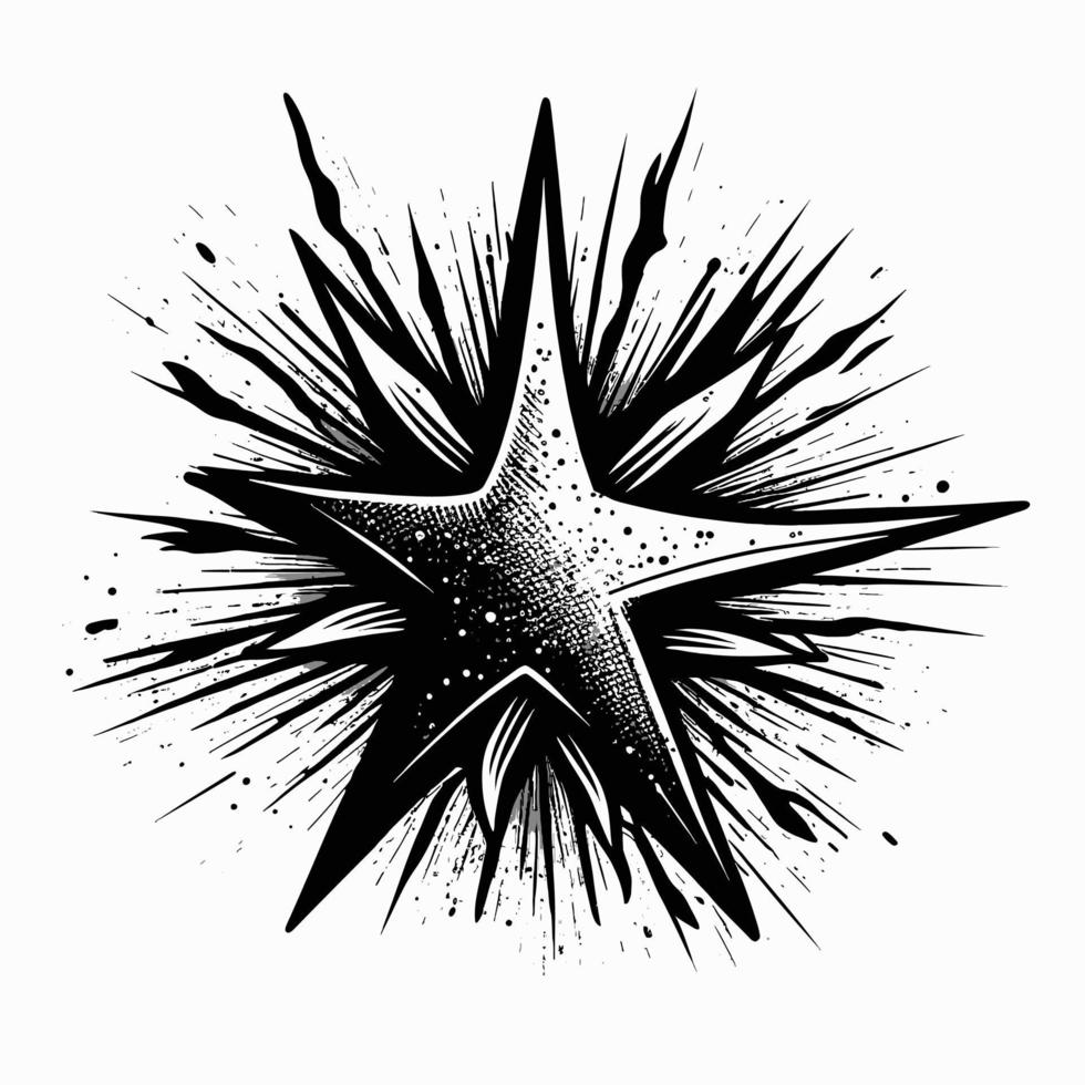 Star Hand gezeichnet Star Symbol Zeichen - - Bürste Zeichnung Kalligraphie Star schwarz Sterne Symbol - - Star Karikatur Vektor Illustration Profi Vektor