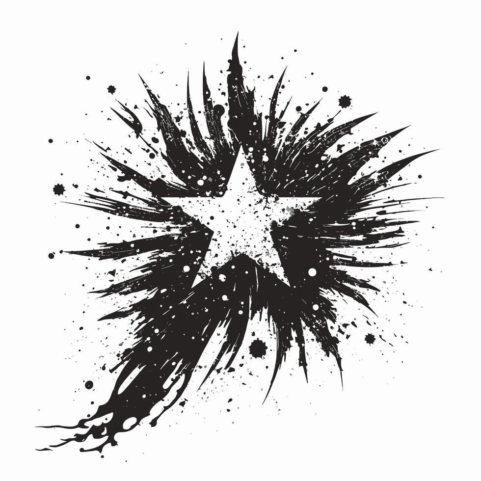 Star Hand gezeichnet Star Symbol Zeichen - - Bürste Zeichnung Kalligraphie Star schwarz Sterne Symbol - - Star Karikatur Vektor Illustration Profi Vektor