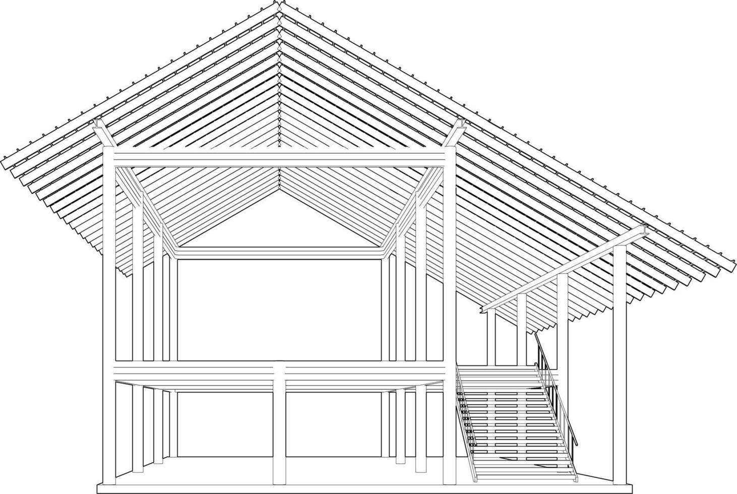 3d illustration av byggnad strukturera vektor