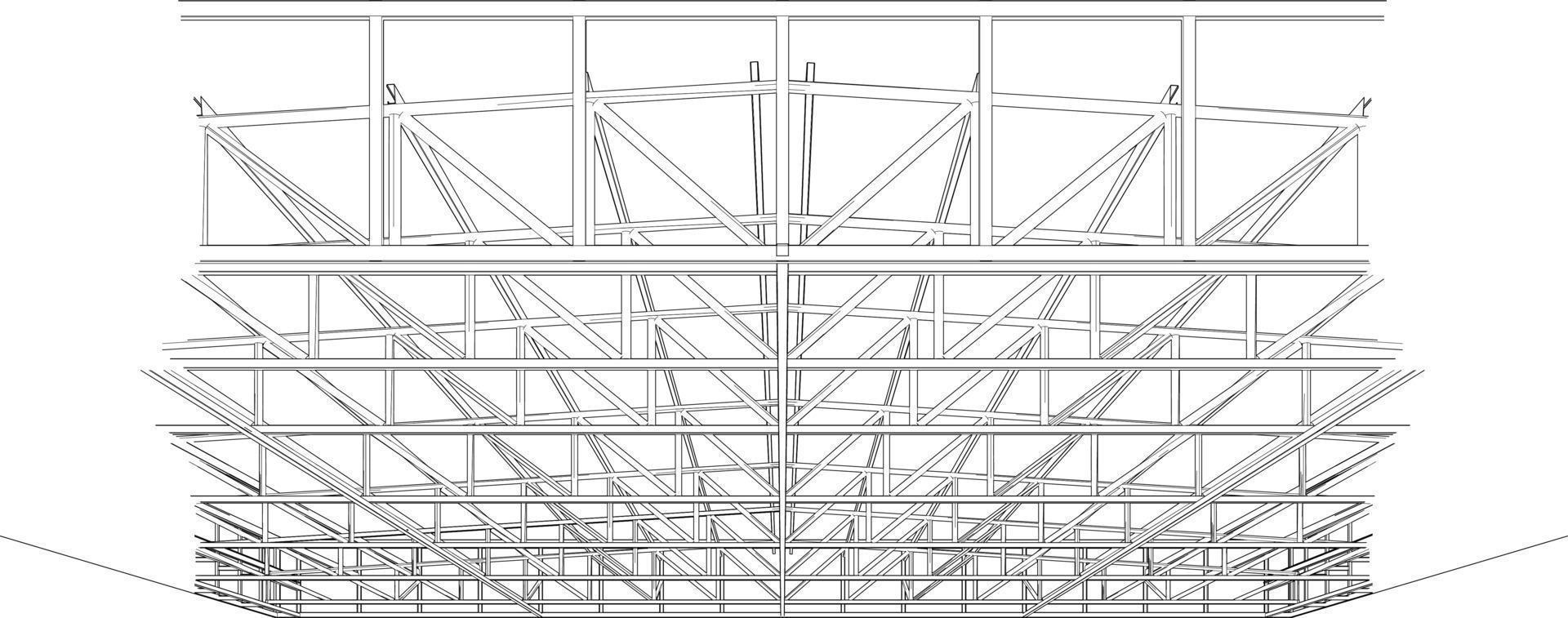 3d illustration av byggnad strukturera vektor