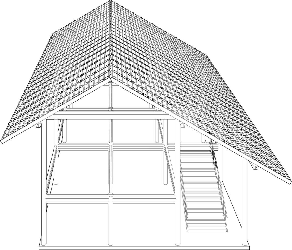 3d Illustration von Gebäude Struktur vektor