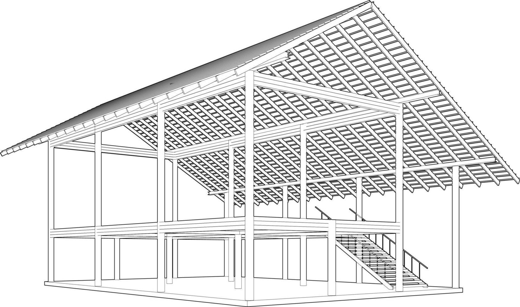 3d illustration av byggnad projekt vektor