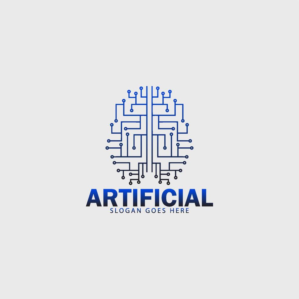 cybernetiska hjärna logotyp, smart hjärna logotyp, digital hjärna logotyp vektor