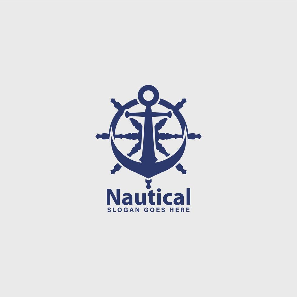 nautisk sjöman logotyp, marin marin logotyp enkel design vektor