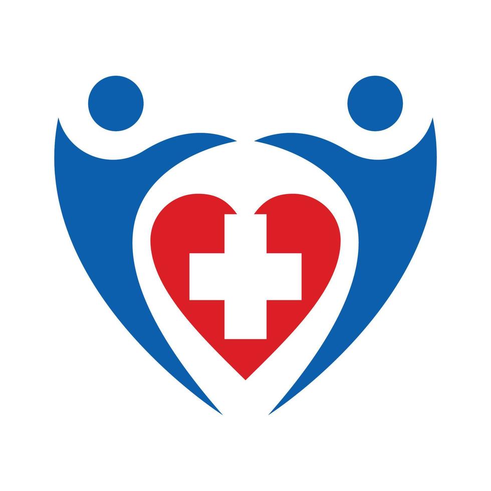 Gesundheitswesen Programm zum Menschen mit Liebe Logo und Vektor Symbol