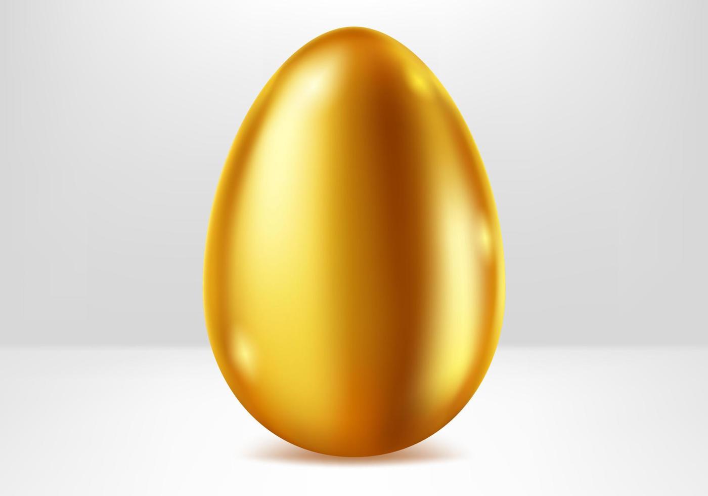 gyllene ägg, festlig metall gåva realistisk vektor