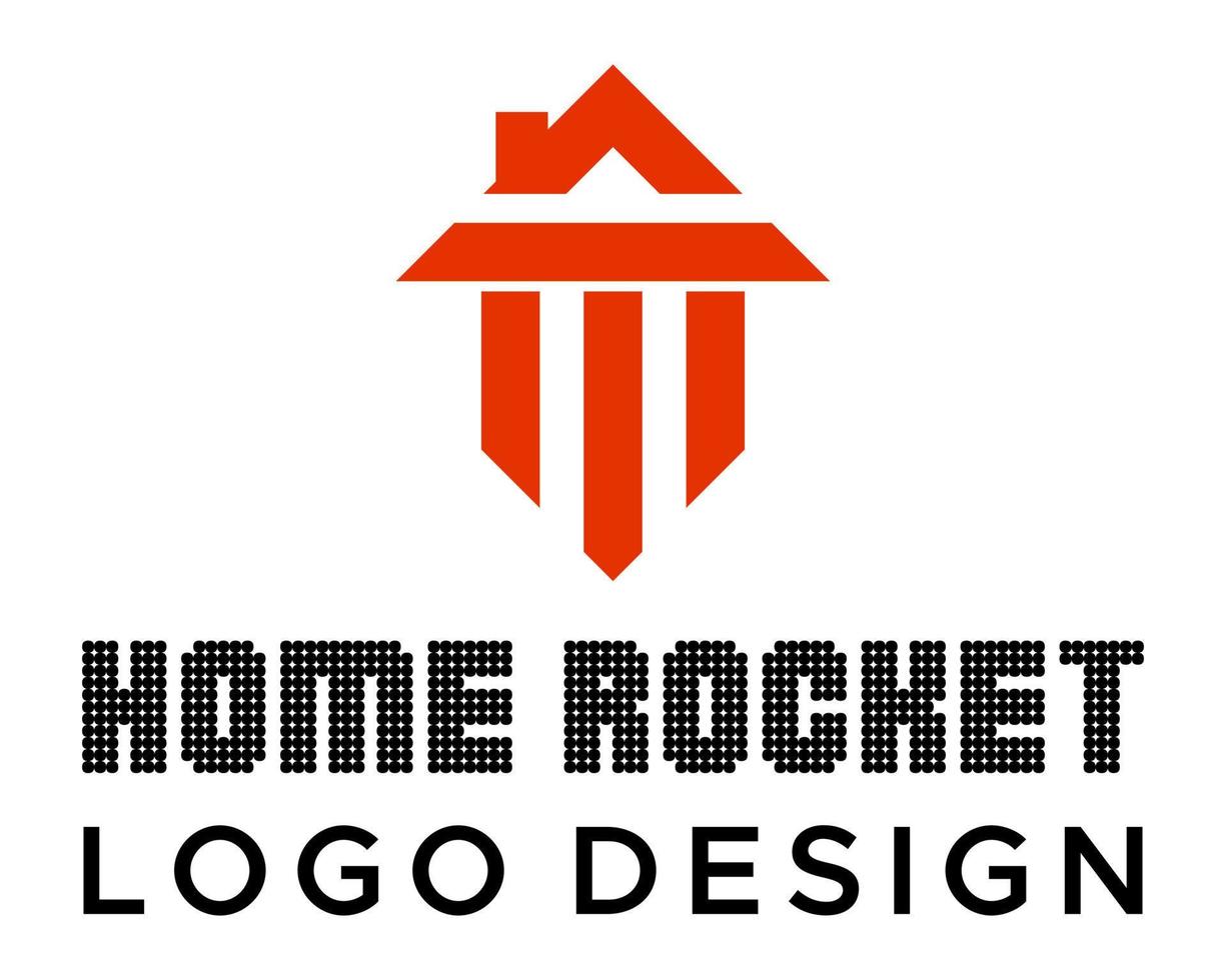 Zuhause echt Nachlass und Geschwindigkeit Rakete Logo Design. vektor