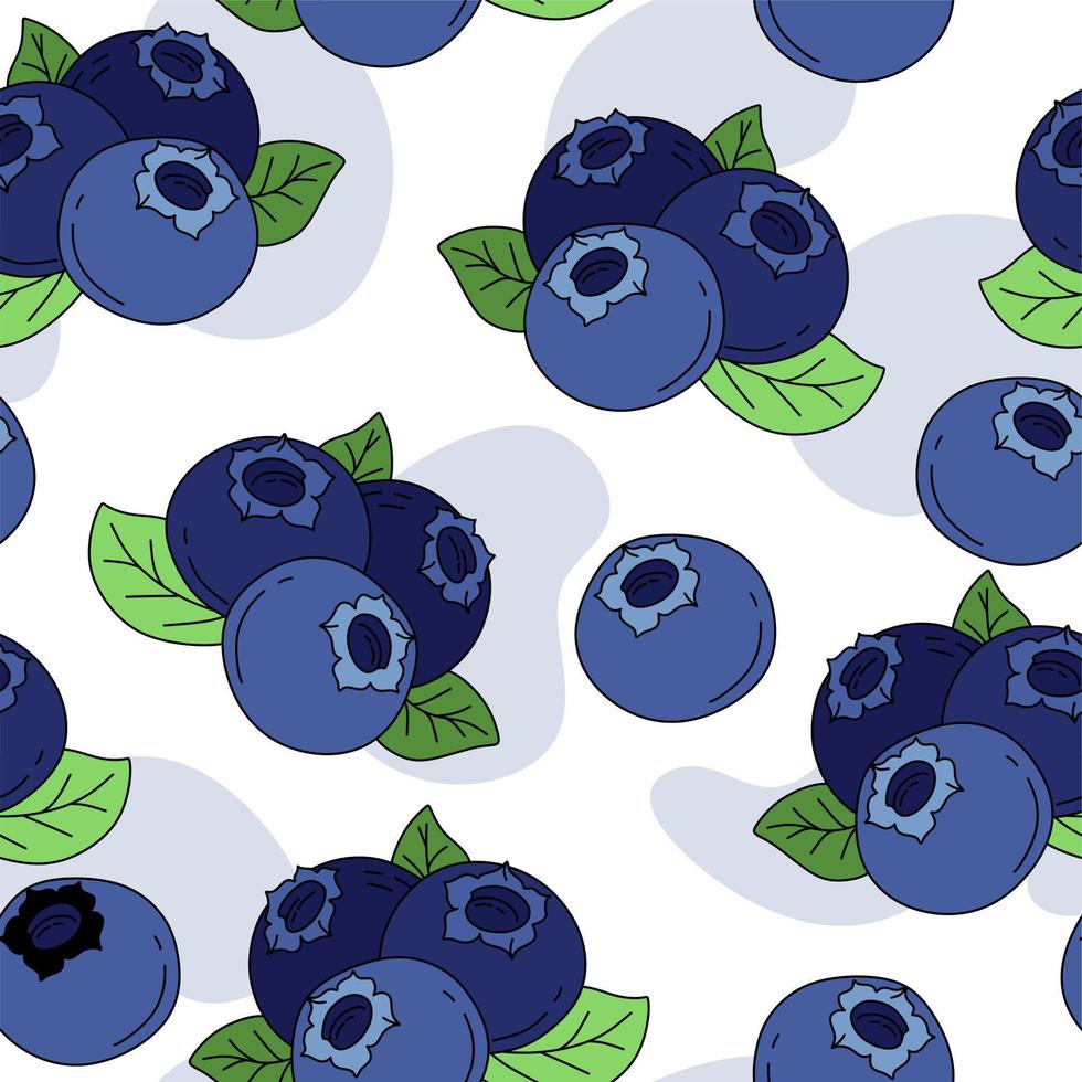 blåbär mönster sömlös på vit bakgrund vektor illustration