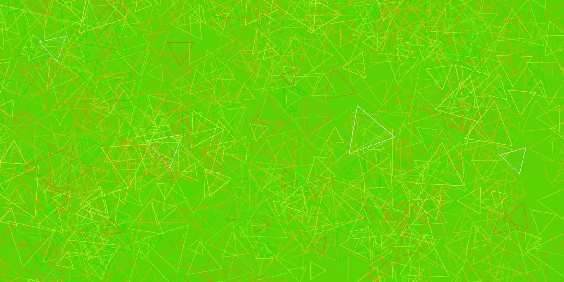 mörkgrön, gul vektorbakgrund med trianglar. vektor
