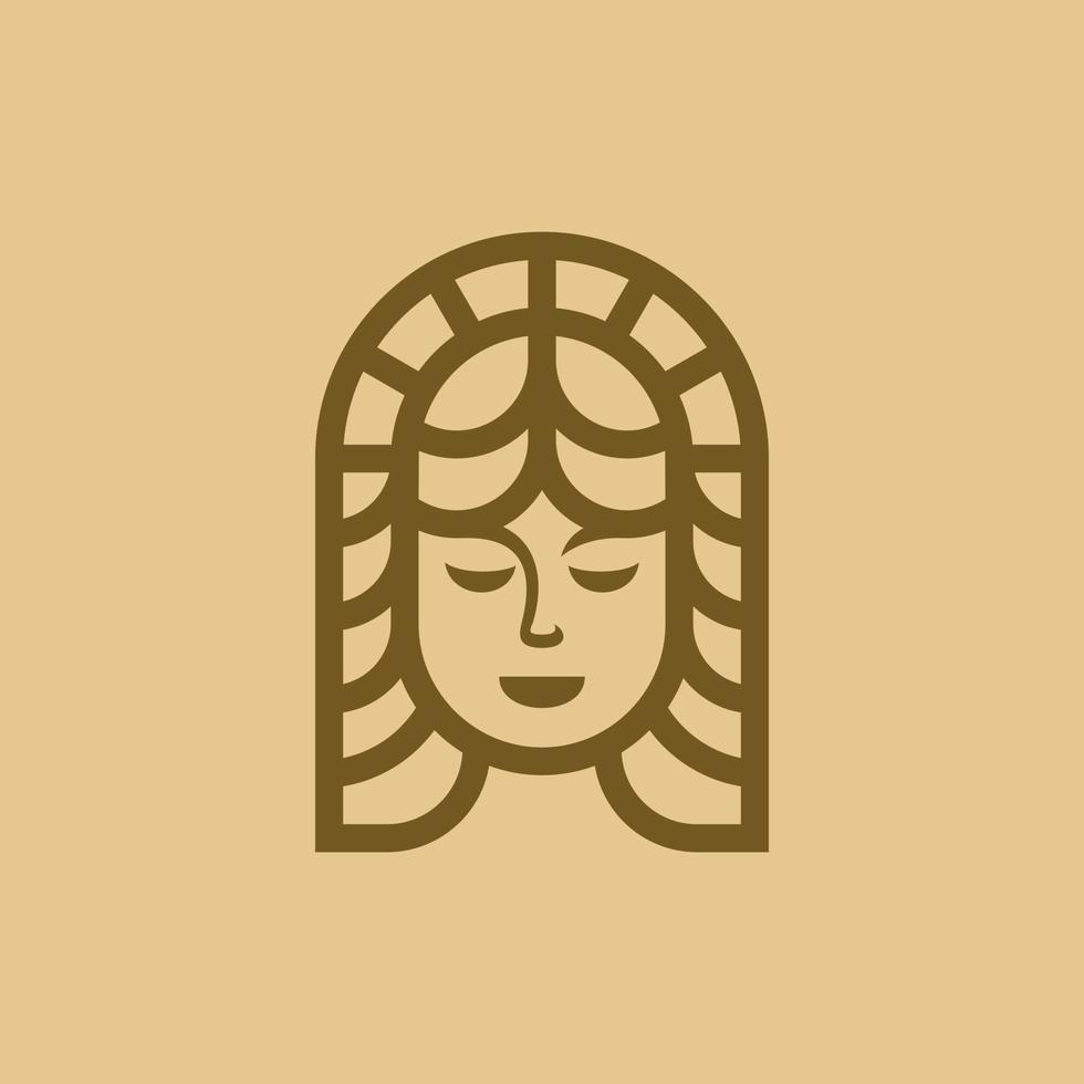 Frau Gesicht Schönheit Linie Kunst kreativ Logo vektor