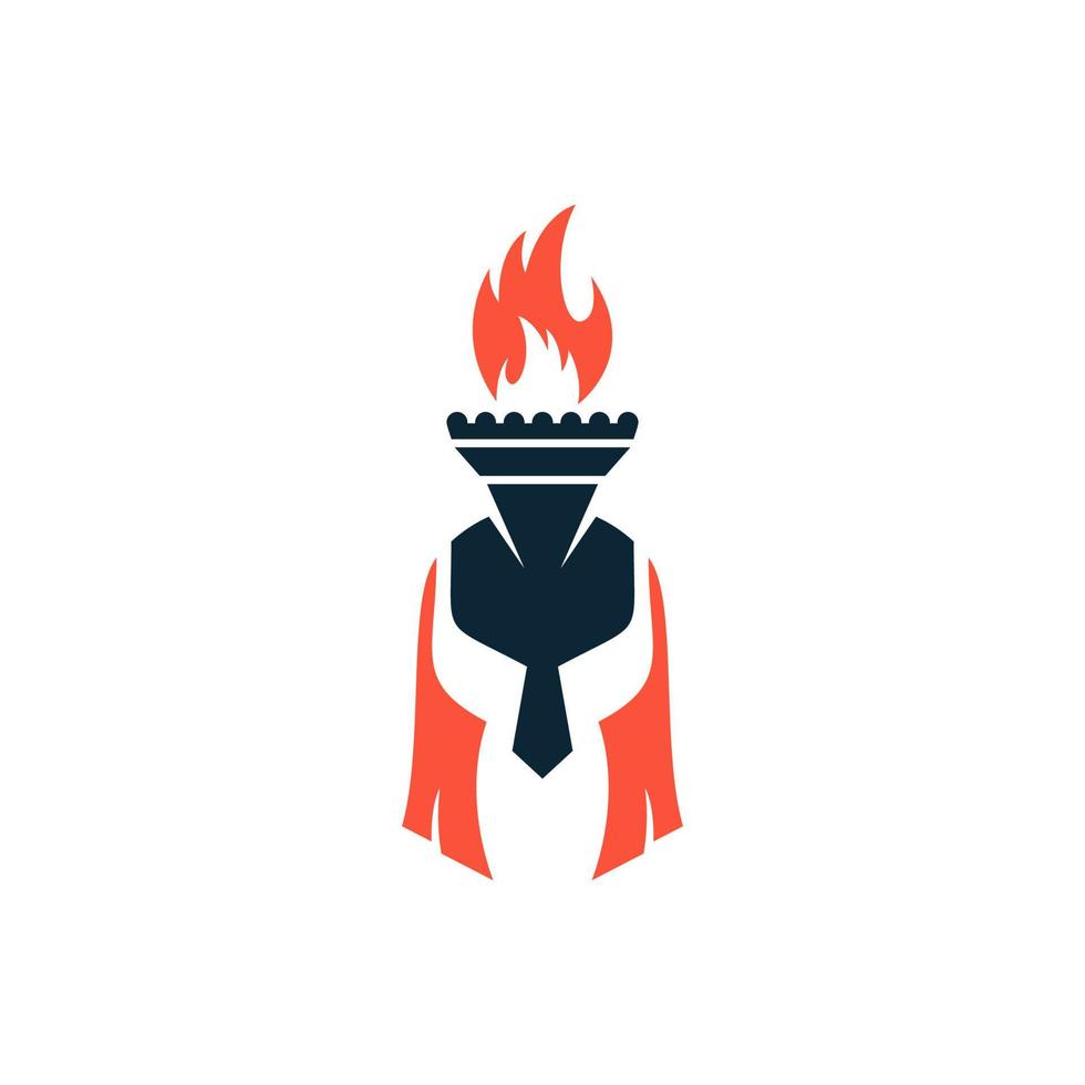 Logo zum spartanisch Helm mit Feuer auf es vektor