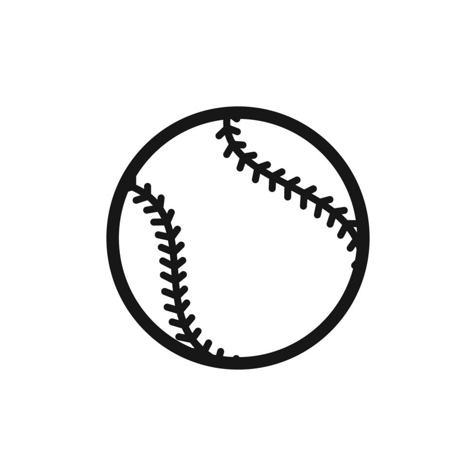 Baseball Ball Vektor Symbol isoliert auf Weiß Hintergrund