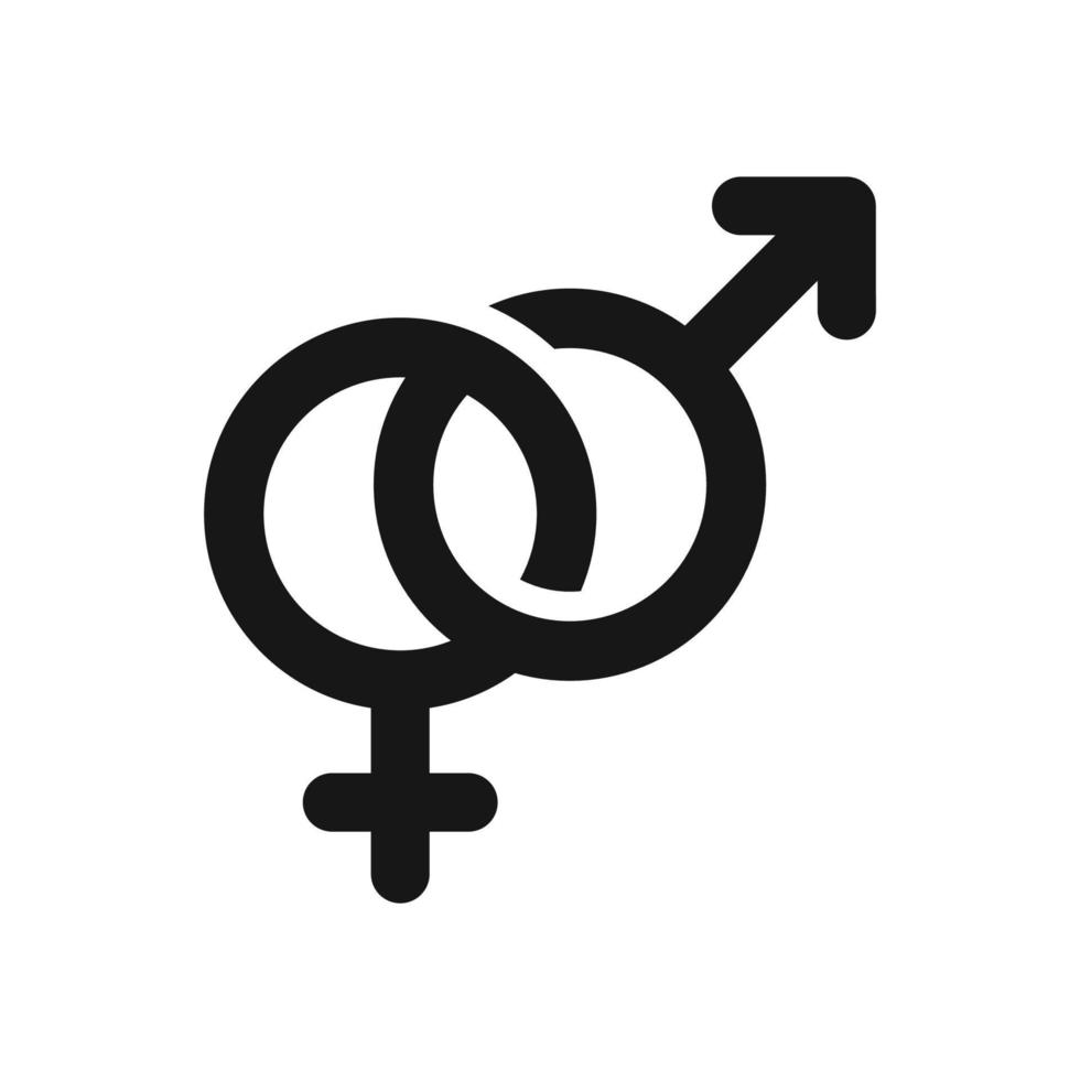 männlich und weiblich Symbol isoliert auf Weiß Hintergrund vektor