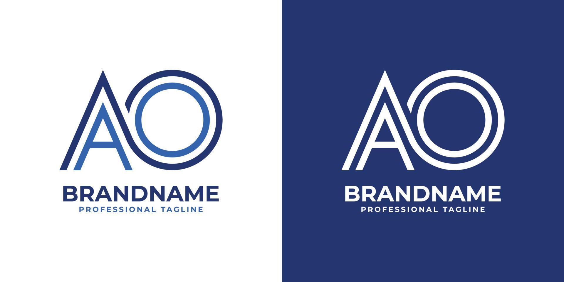 Brief ao Linie Monogramm Logo, geeignet zum irgendein Geschäft mit ao oder oa Initialen. vektor