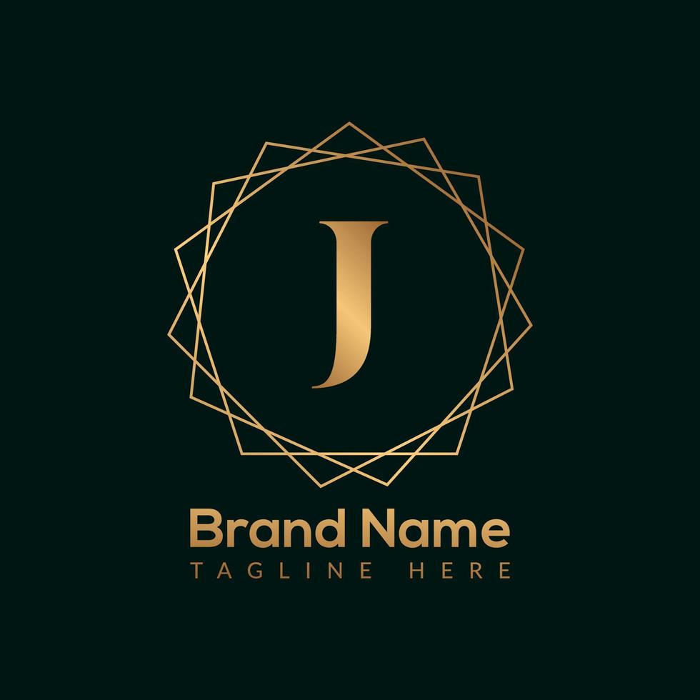 lyx brev j guld drottning design logotyp. elegant guld logotyp design konsept för butik, restaurang, bröllop service, hotell eller företag identitet. vektor