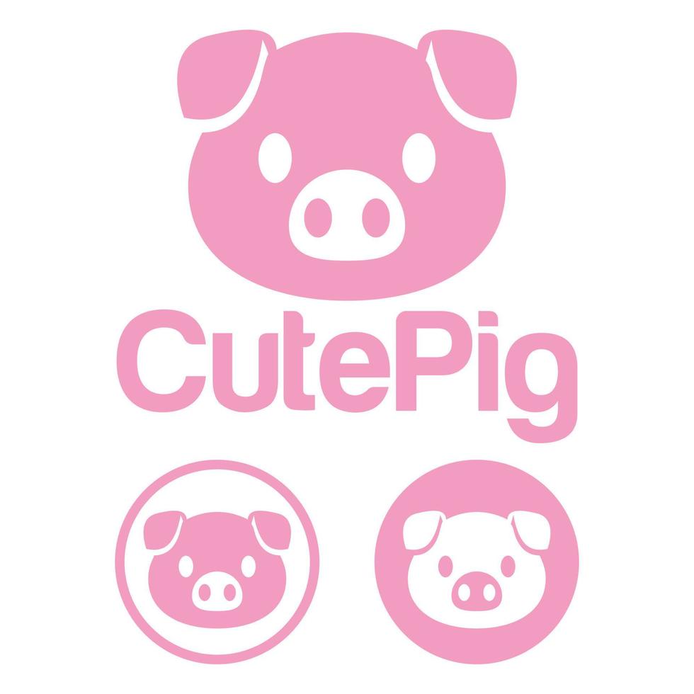 süß kawaii Kopf Schwein Maskottchen Karikatur Logo Design Symbol Illustration Charakter Vektor Kunst. zum jeder Kategorie von Geschäft, Unternehmen, Marke mögen Haustier Geschäft, Produkt, Etikett, Team, Abzeichen, Etikette