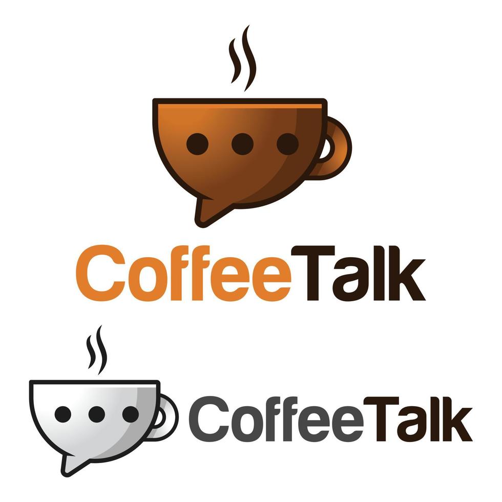 modern eben Design einfach minimalistisch sich unterhalten Plaudern Kaffee Logo Symbol Design Vorlage Vektor mit modern Illustration Konzept Stil zum Cafe, Kaffee Geschäft, Restaurant, Abzeichen, Emblem und Etikette