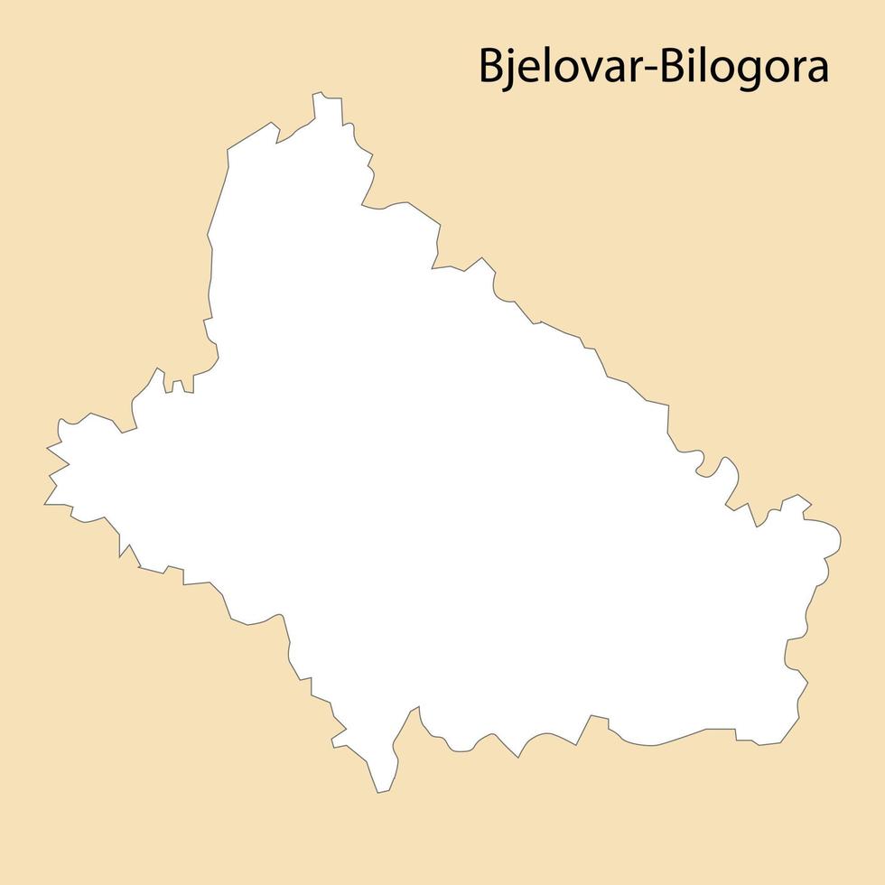 hoch Qualität Karte von bjelovar-bilogora ist ein Region von Kroatien vektor