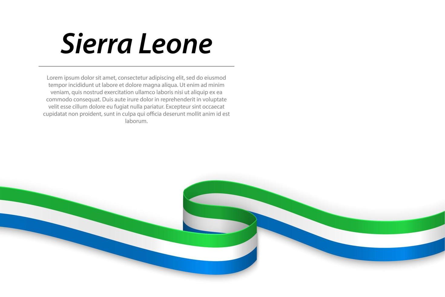 schwenkendes band oder banner mit flagge von sierra leone vektor