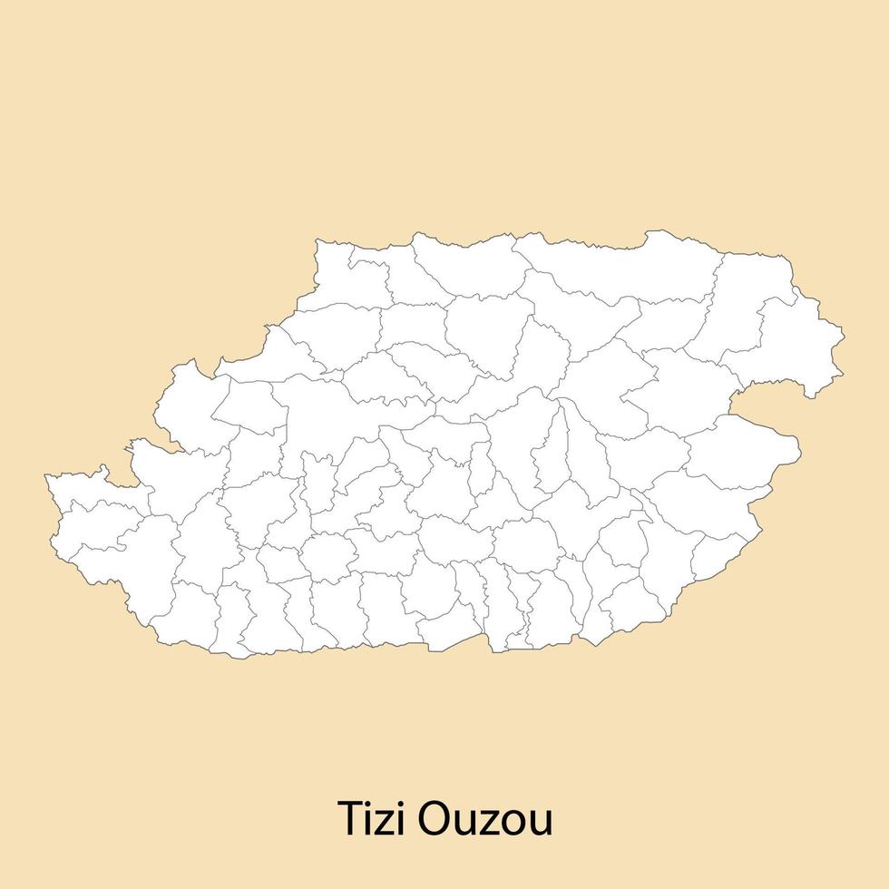 hoch Qualität Karte von tizi Ouzou ist ein Provinz von Algerien vektor