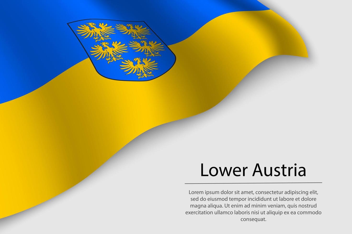 Vinka flagga av lägre österrike är en stat av österrike vektor