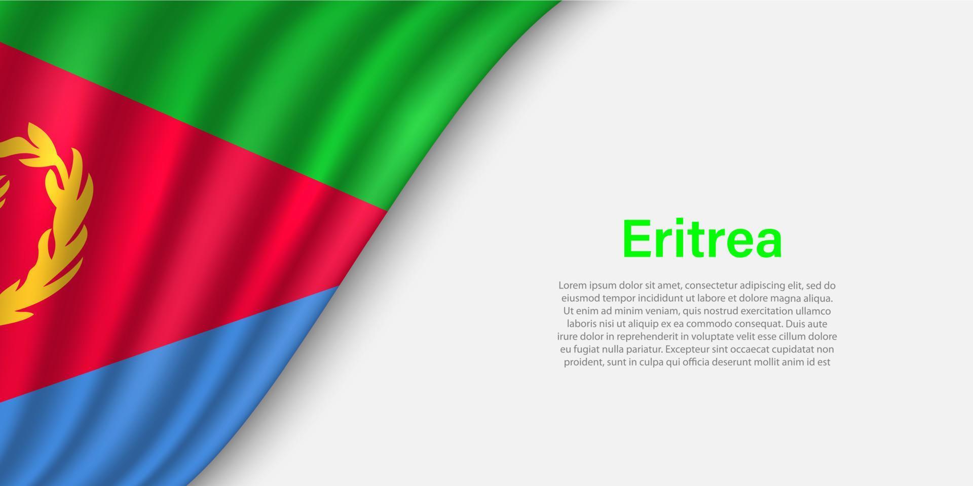 Vinka flagga av eritrea på vit bakgrund. vektor