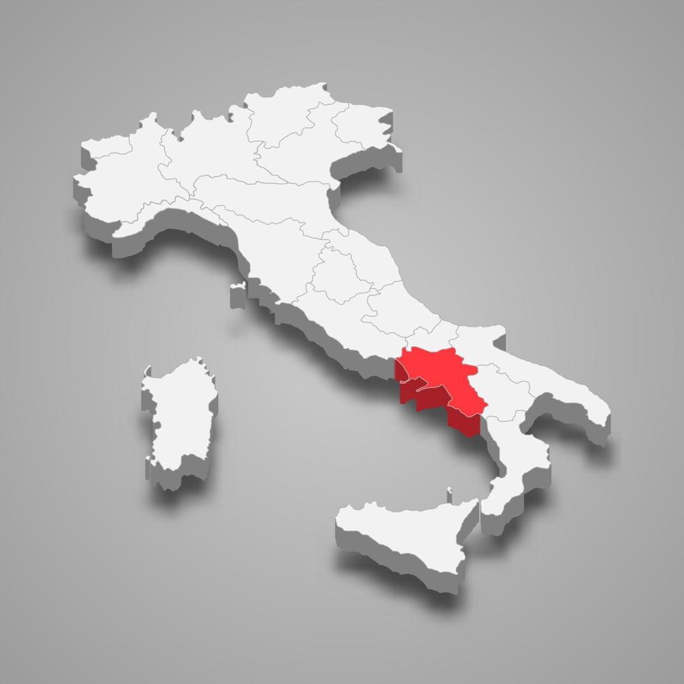 Region Ort innerhalb Italien 3d Karte Vorlage zum Ihre Design vektor