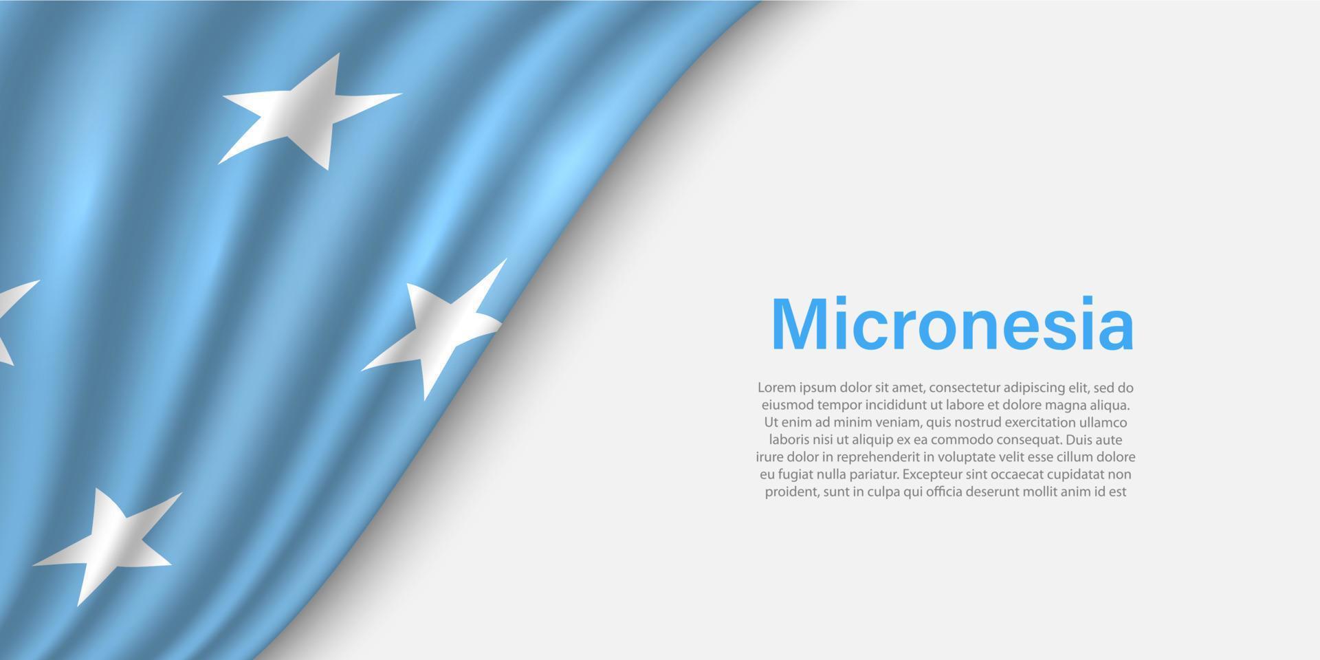 Vinka flagga av micronesia på vit bakgrund. vektor