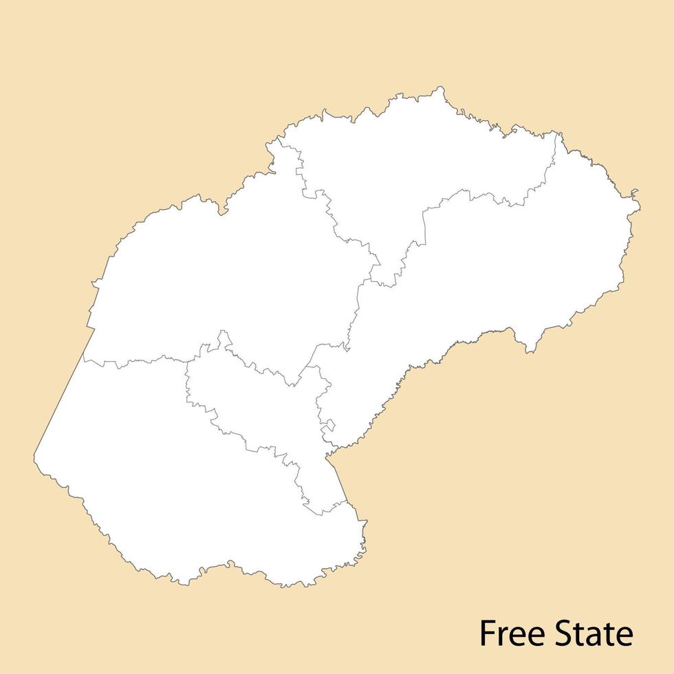 hög kvalitet Karta av fri stat är en område av söder afrika vektor