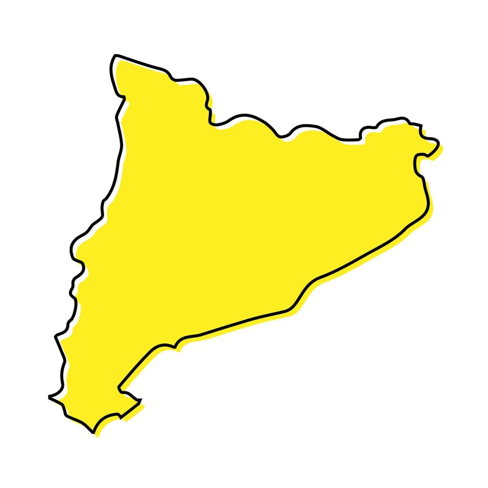 enkel översikt Karta av catalonia är en område av Spanien vektor