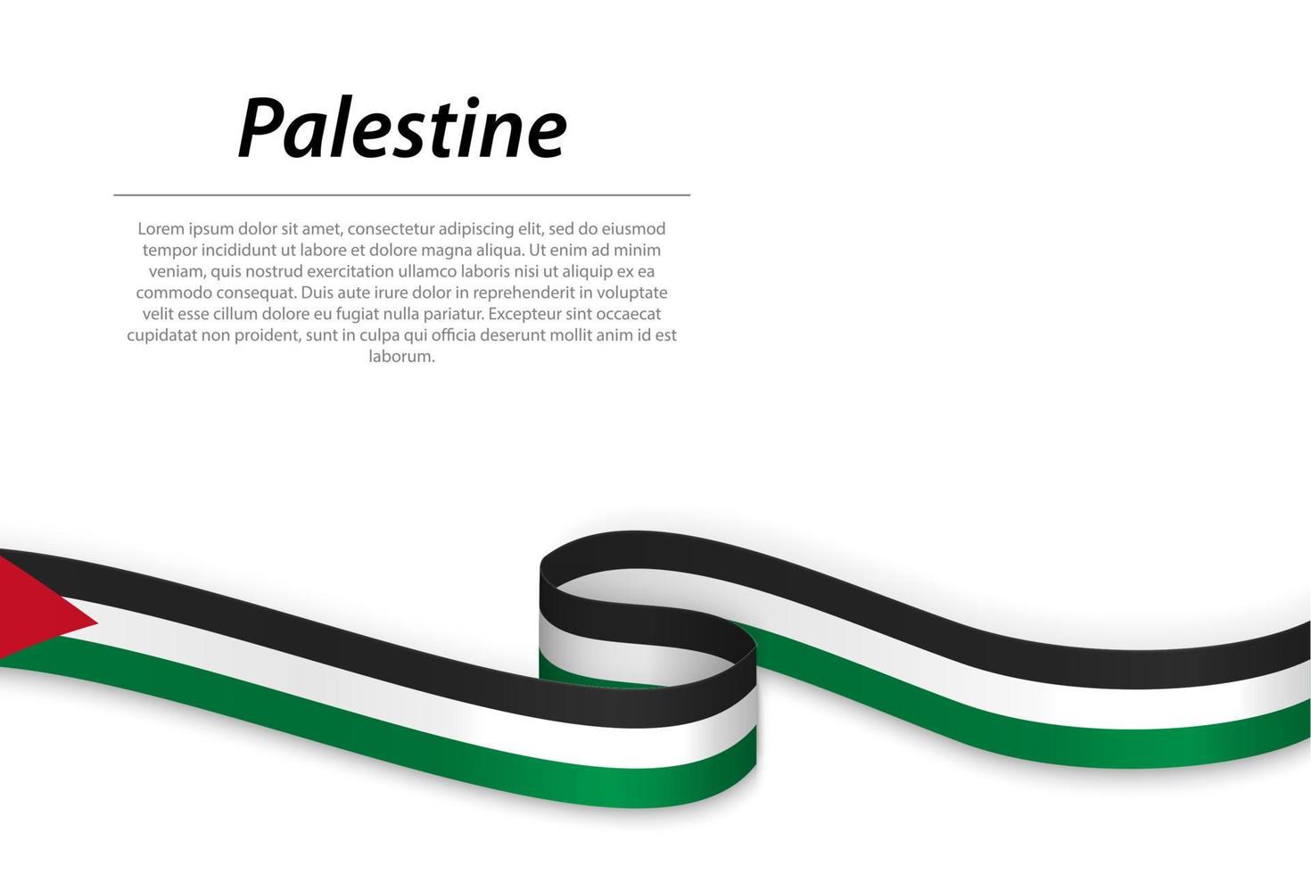 schwenkendes band oder banner mit flagge von palästina vektor
