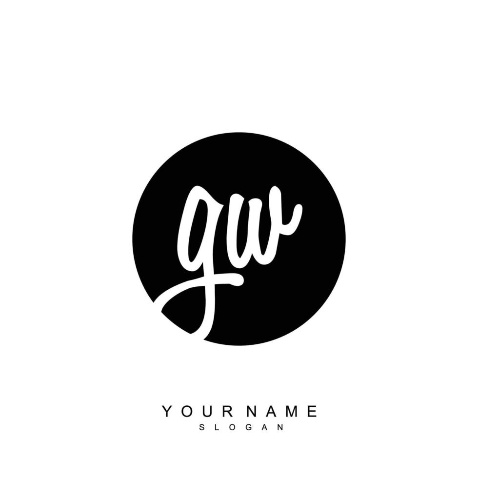 Initiale gw Monogramm mit Grunge Vorlage Design vektor