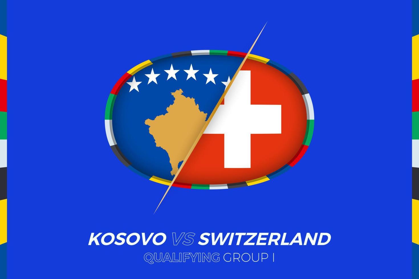 kosovo vs. Schweiz Symbol zum europäisch Fußball Turnier Qualifikation, Gruppe ich. vektor