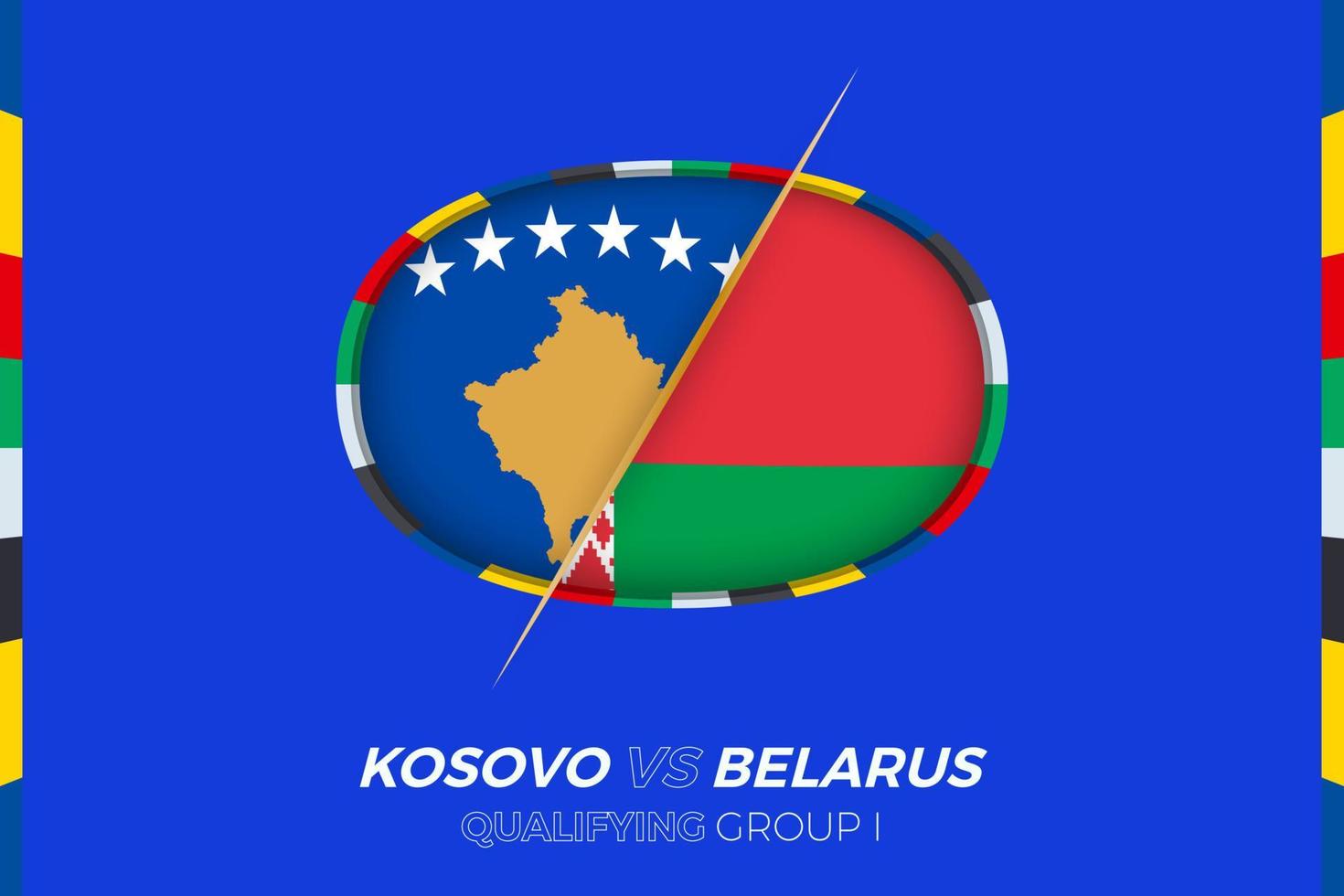 kosovo vs. Weißrussland Symbol zum europäisch Fußball Turnier Qualifikation, Gruppe ich. vektor