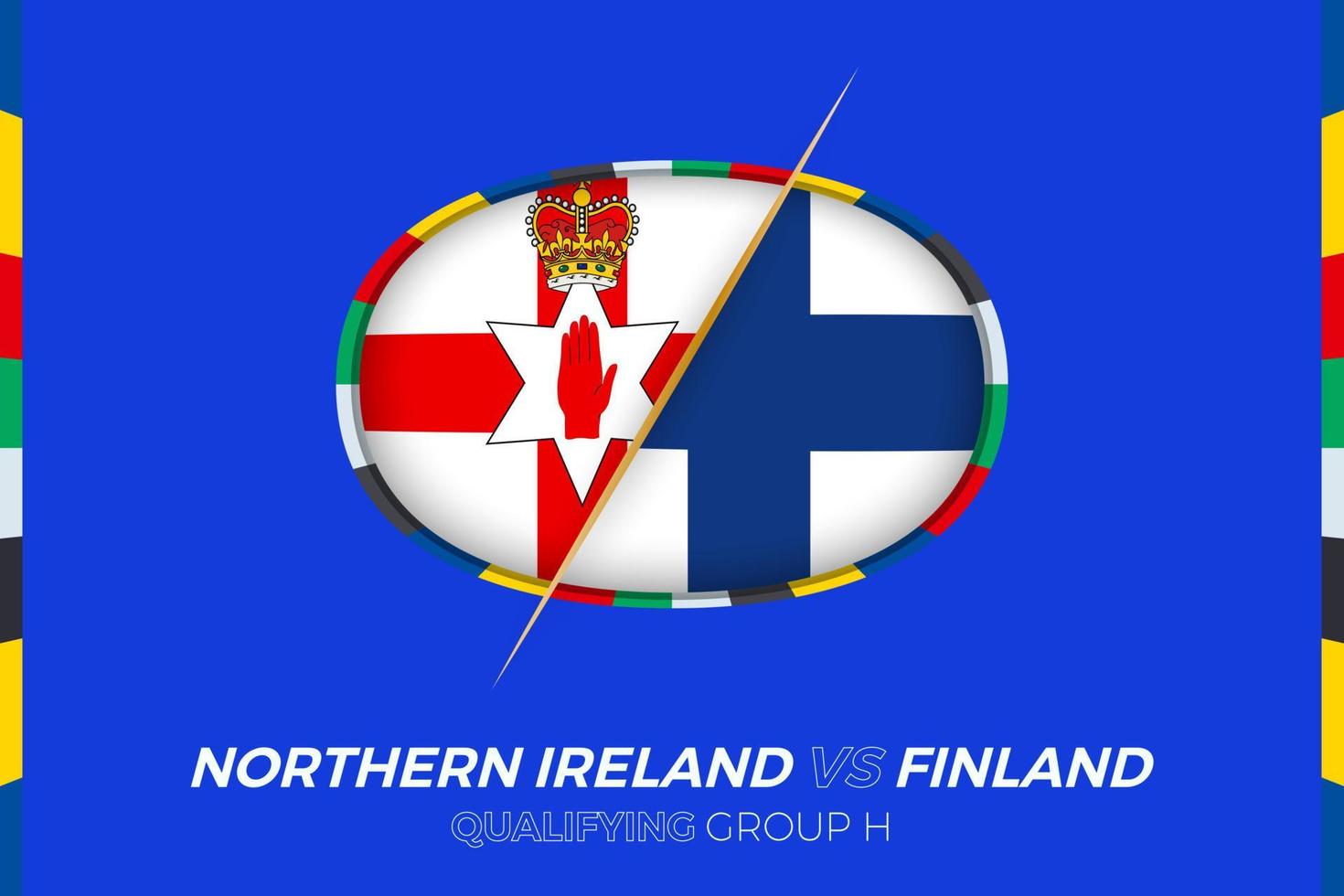 nordlig irland mot finland ikon för europeisk fotboll turnering kompetens, grupp h. vektor