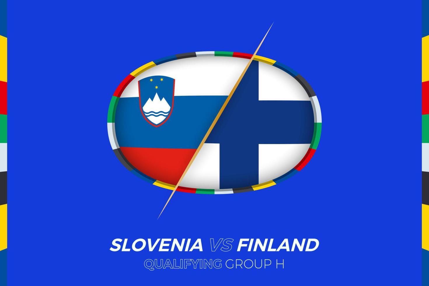 slovenien mot finland ikon för europeisk fotboll turnering kompetens, grupp h. vektor