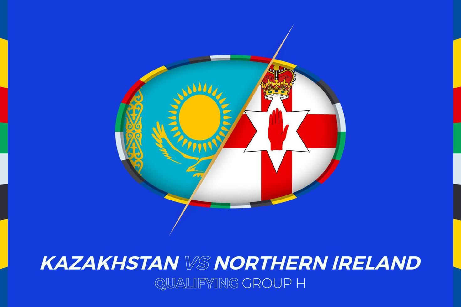 Kasachstan vs. Nord Irland Symbol zum europäisch Fußball Turnier Qualifikation, Gruppe h. vektor