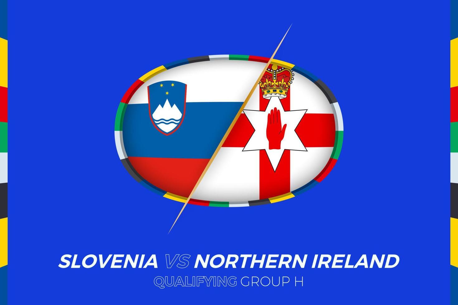 slovenien mot nordlig irland ikon för europeisk fotboll turnering kompetens, grupp h. vektor