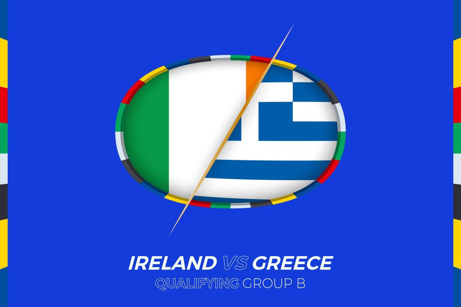 republik av irland mot grekland ikon för europeisk fotboll turnering kompetens, grupp b. vektor