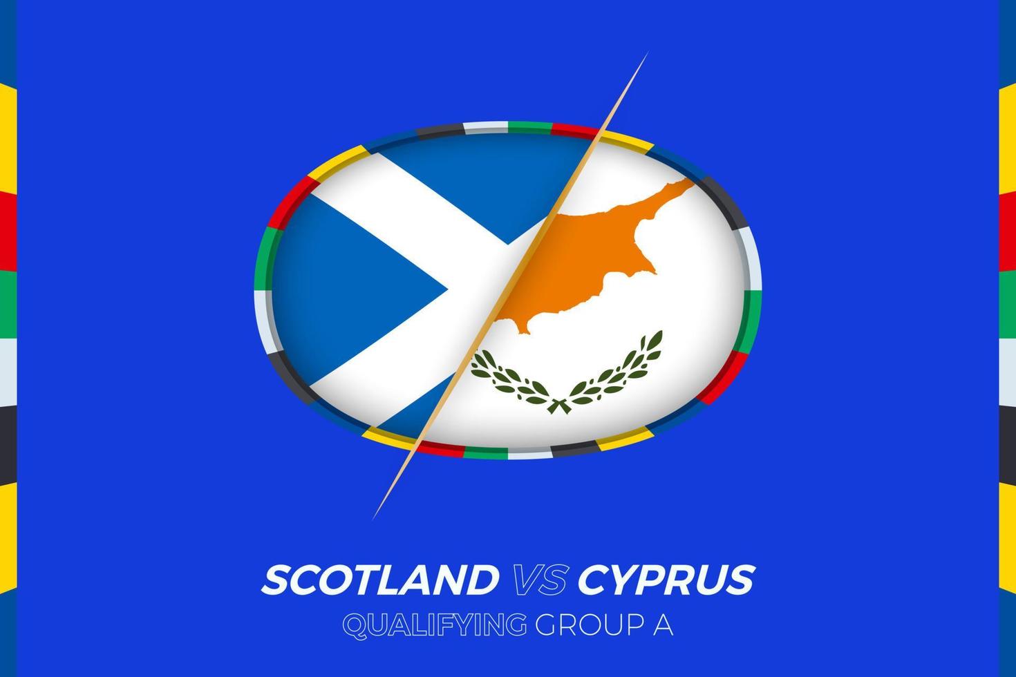 Schottland vs. Zypern Symbol zum europäisch Fußball Turnier Qualifikation, Gruppe a. vektor