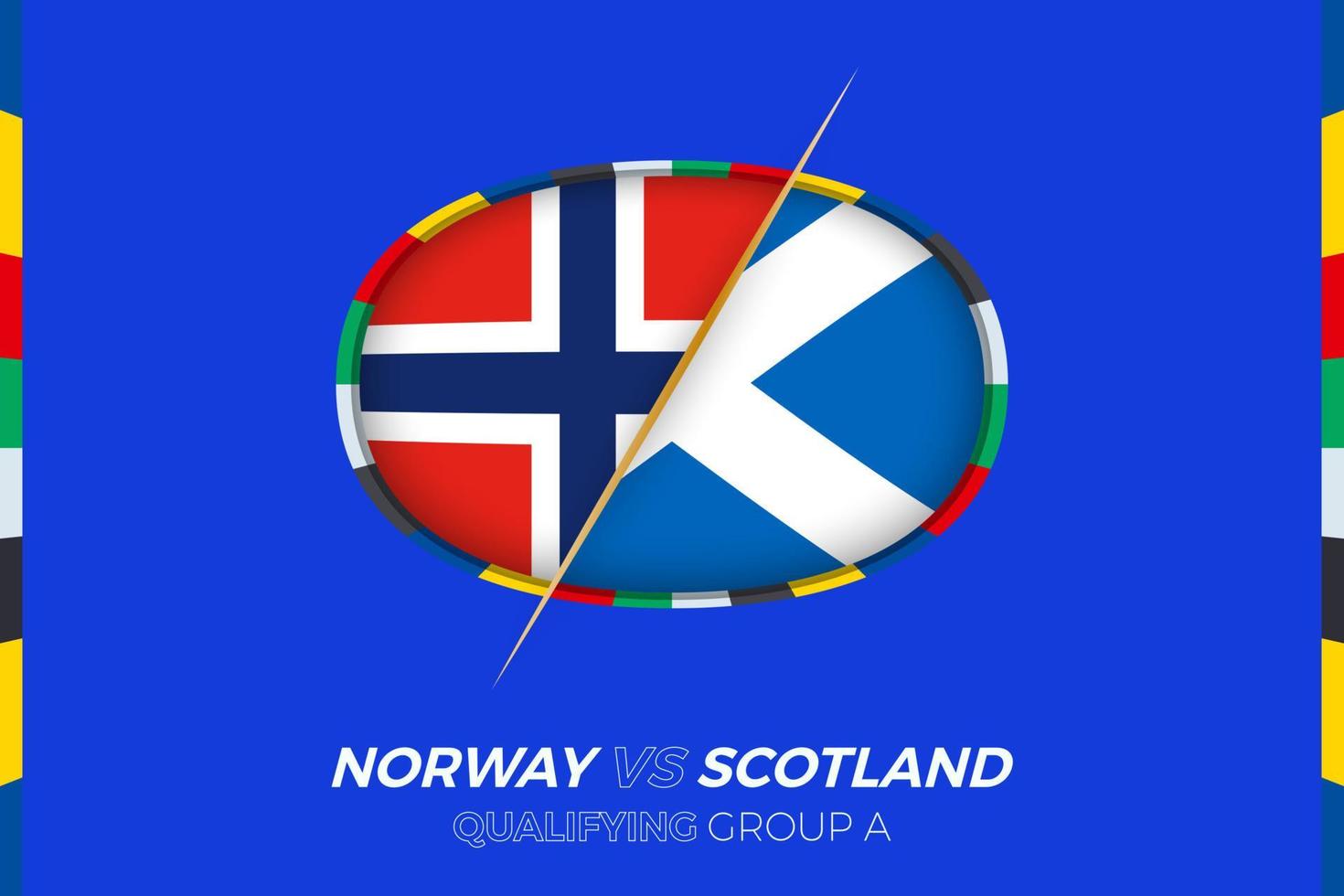 Norwegen vs. Schottland Symbol zum europäisch Fußball Turnier Qualifikation, Gruppe a. vektor