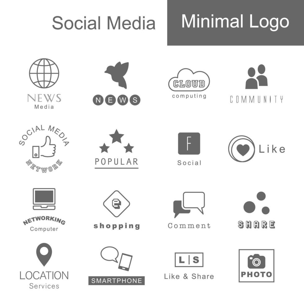 sociala medier minimal logotyp vektor