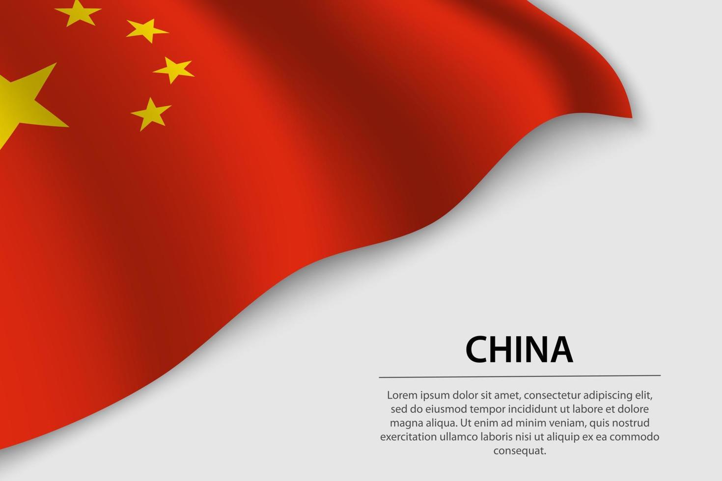 Welle Flagge von China auf Weiß Hintergrund. Banner oder Band Vektor