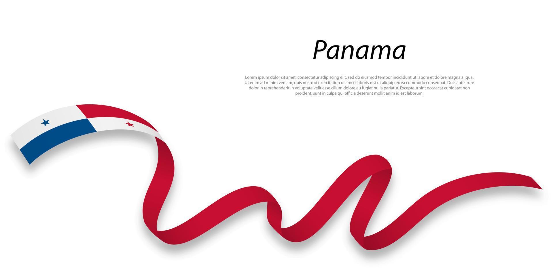winken Band oder Banner mit Flagge von Panama. vektor