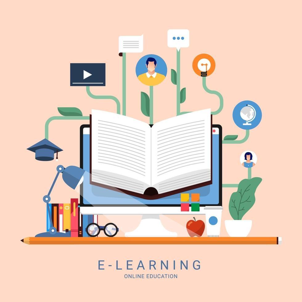 E-Learning Online-Bildung vektor