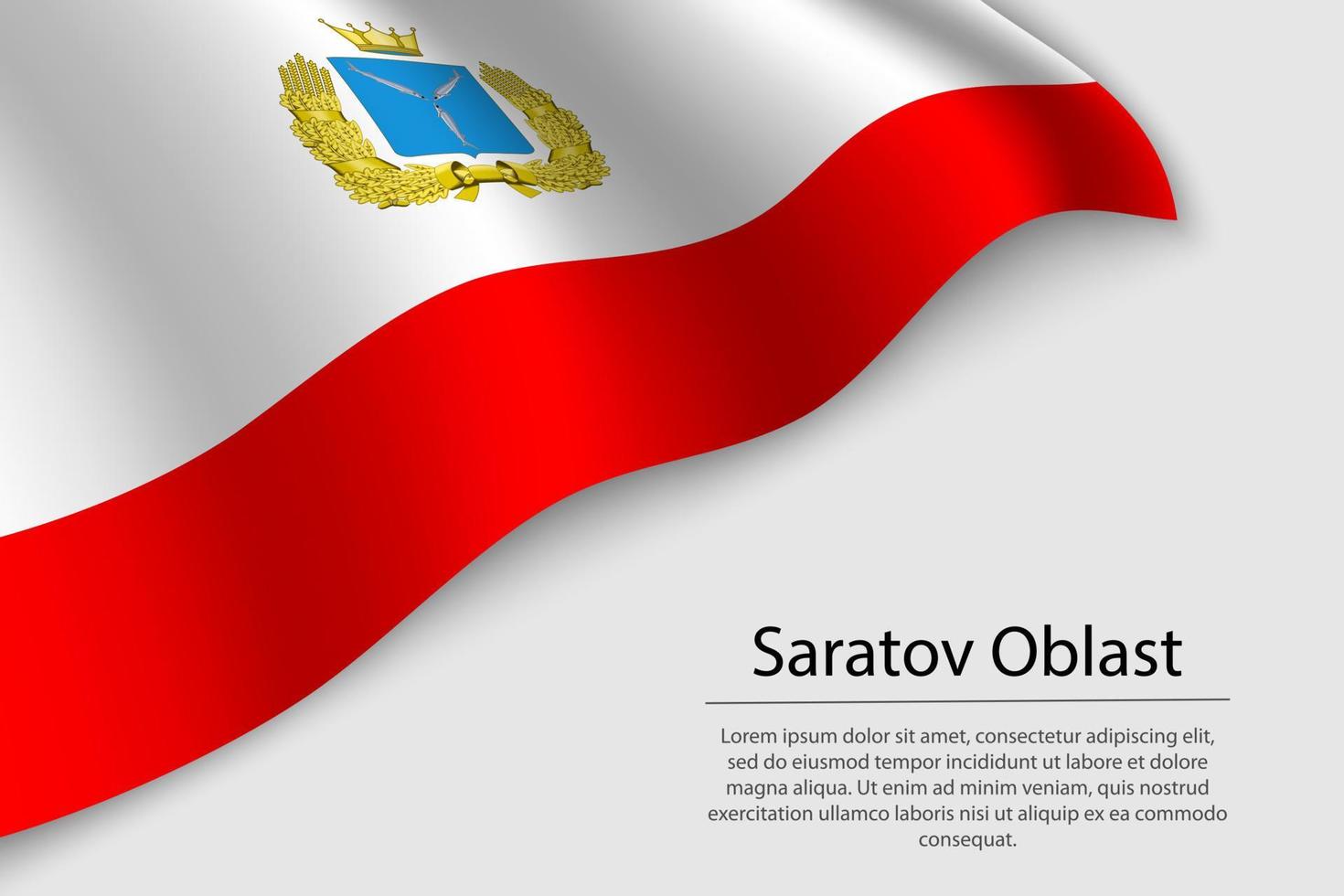 Vinka flagga av saratov oblast är en område av ryssland vektor