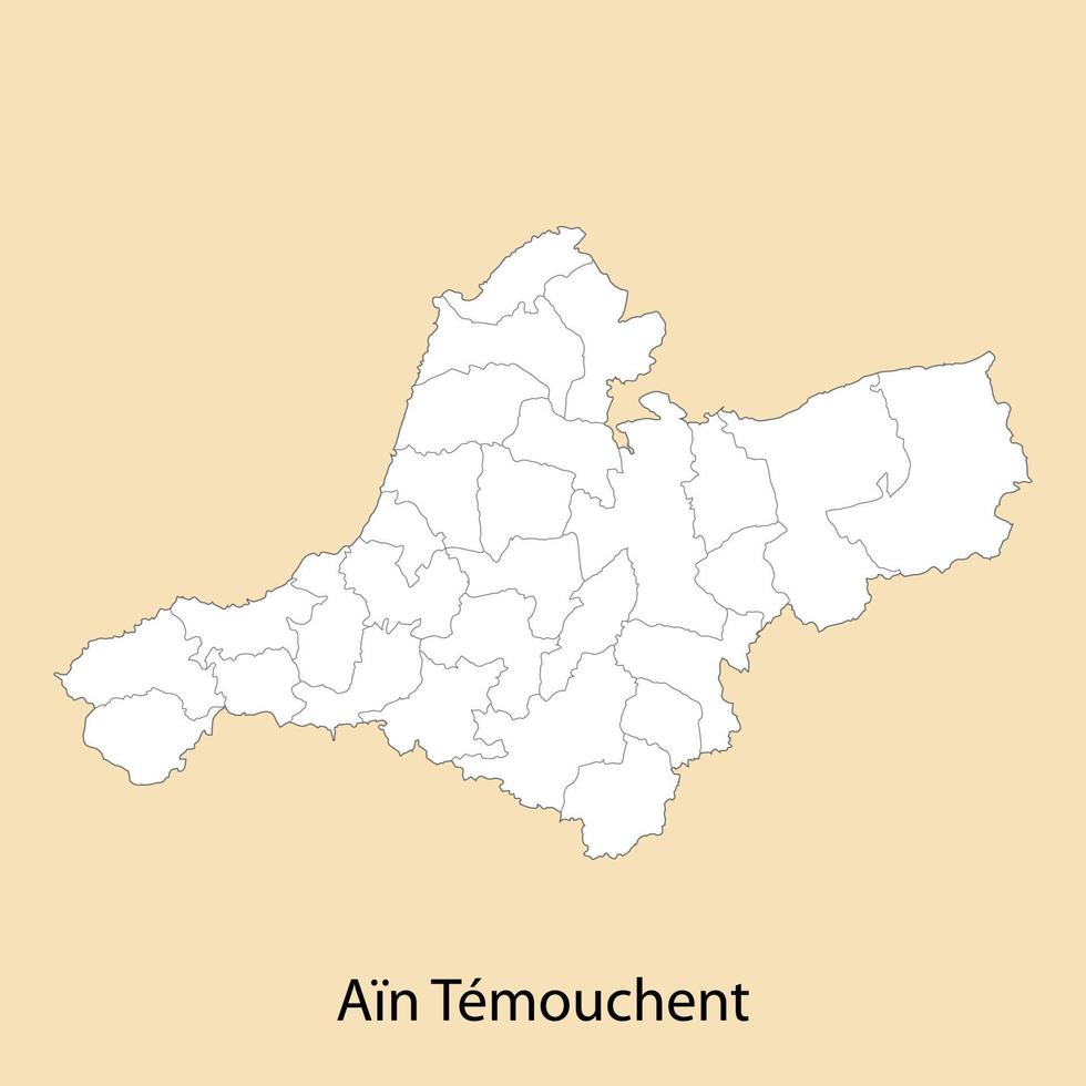 hoch Qualität Karte von ain gefühlvoll ist ein Provinz von Algerien vektor