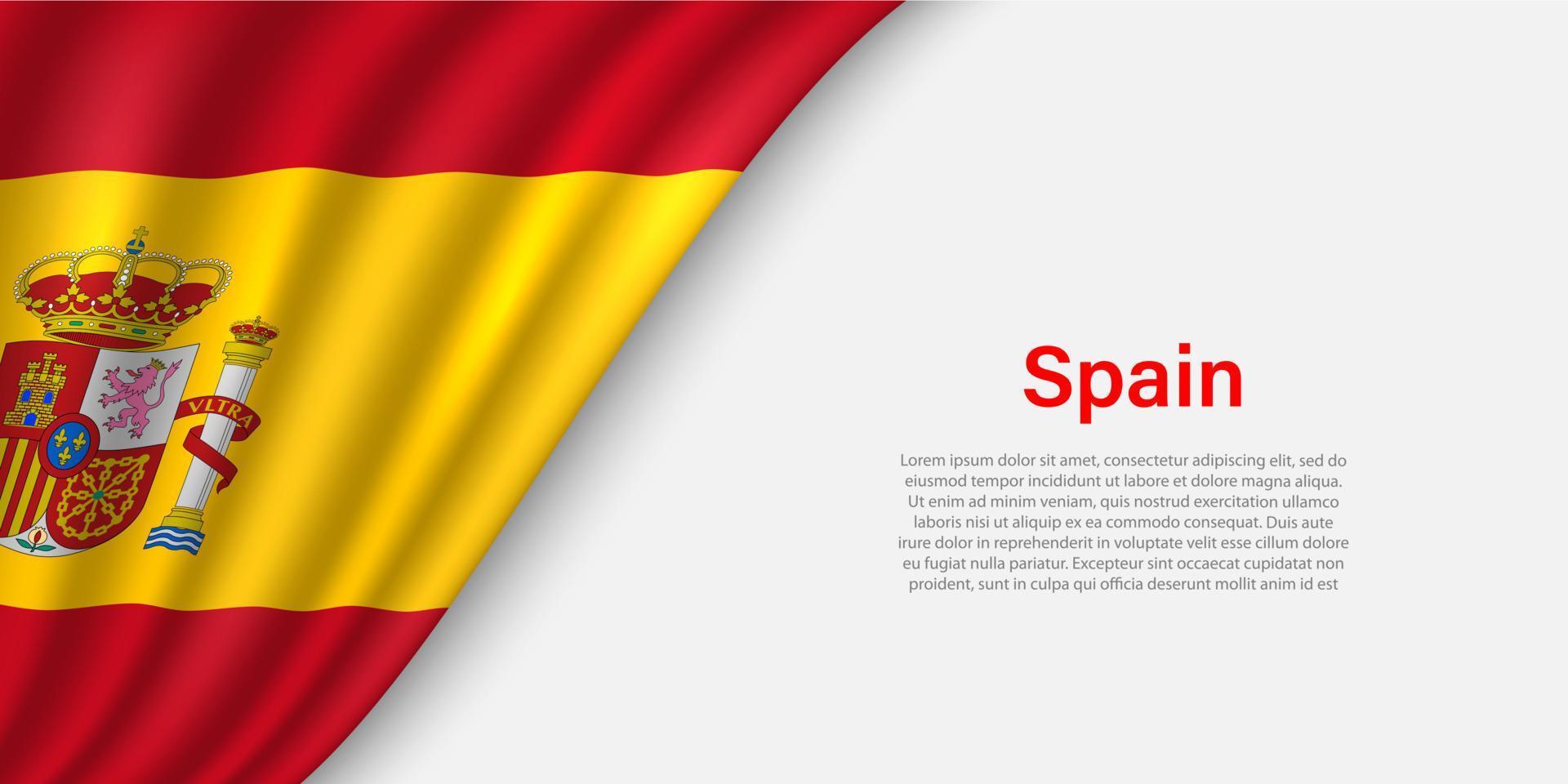 Vinka flagga av Spanien på vit bakgrund. vektor