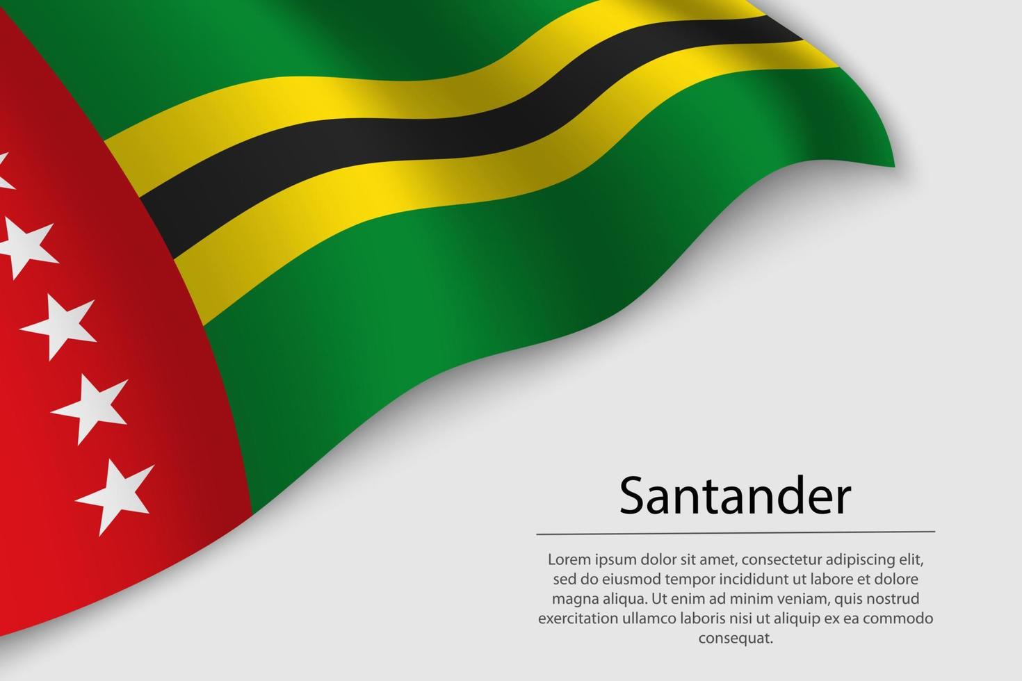 Welle Flagge von Santander ist ein Region von Kolumbien vektor
