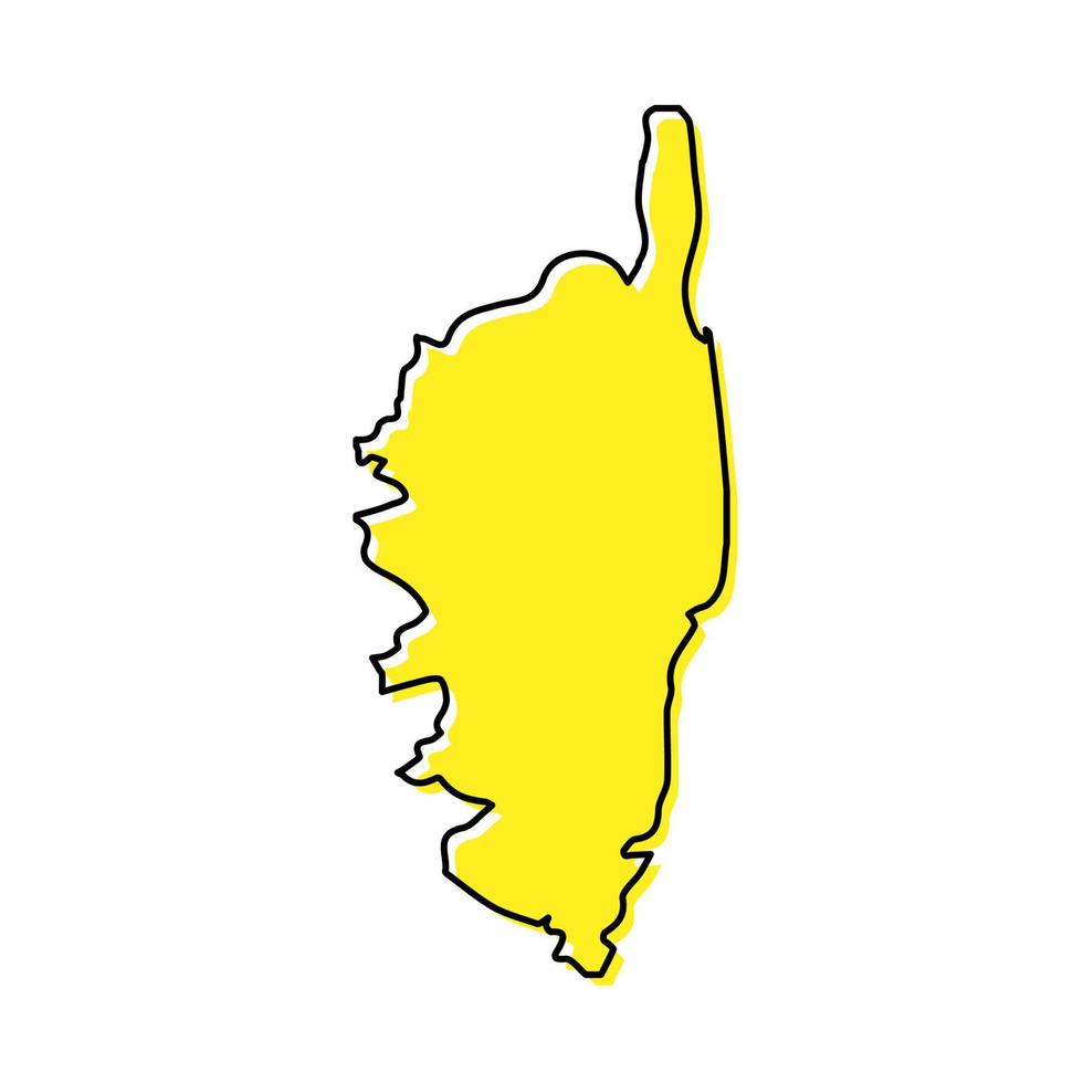 einfach Gliederung Karte von Korsika ist ein Region von Frankreich vektor